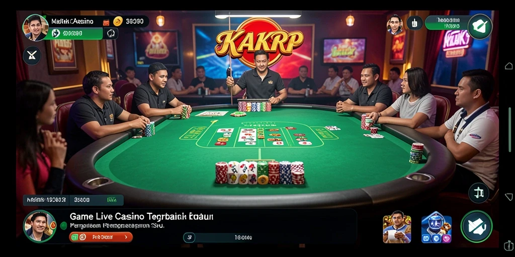 Gameplay mendebarkan di KAKRP dengan dealer langsung dan pengalaman kasino real-time.