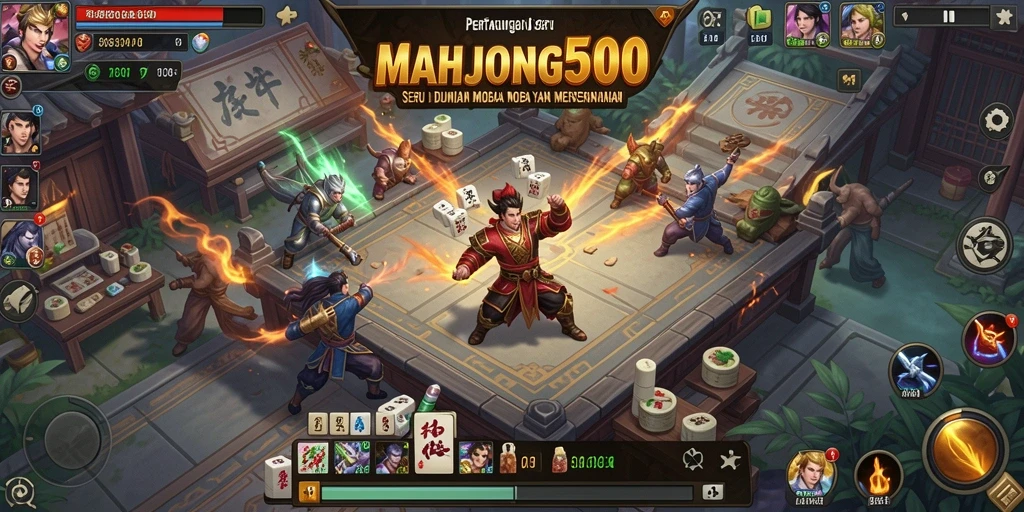 Screenshot gameplay MOBA yang mengasyikkan di MAHJONG500.