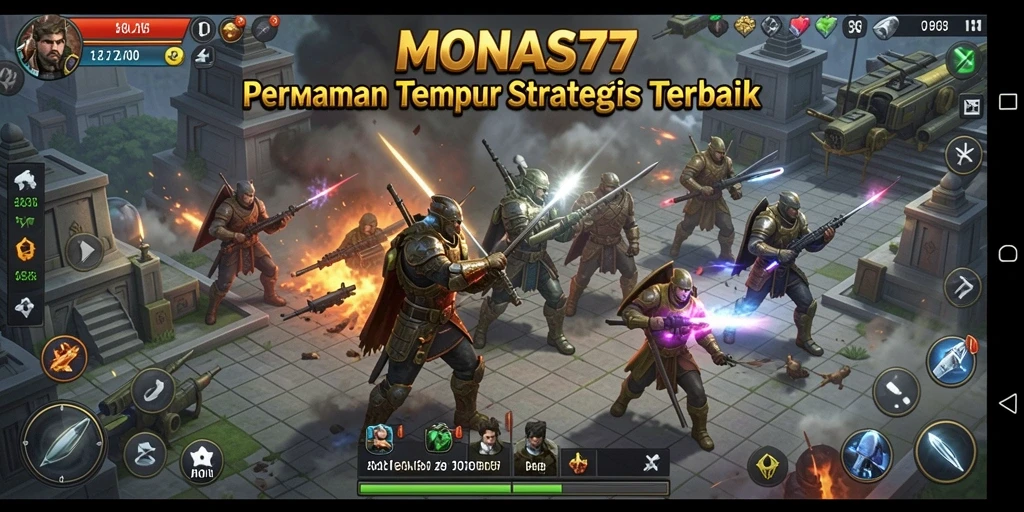 Screenshot gameplay MONAS77 dengan aksi tembak-menembak yang seru.