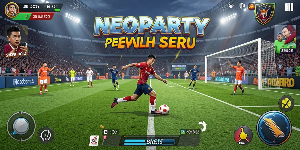 Gameplay seru NEOPARTY dalam aksi sepak bola.