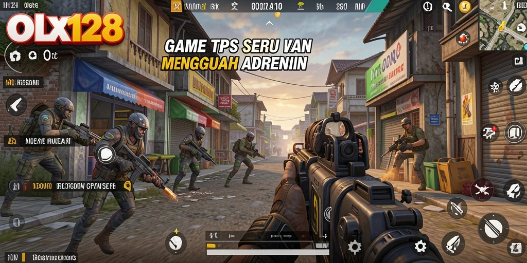 Screenshot gameplay OLX128 menampilkan aksi TPS yang mendebarkan.