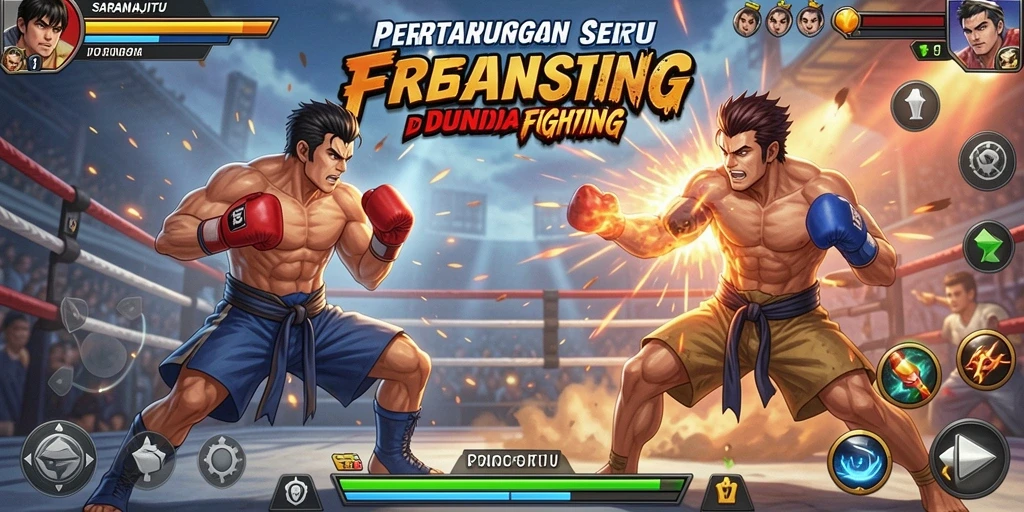 Tampilan gameplay pertarungan seru di SARANAJITU.