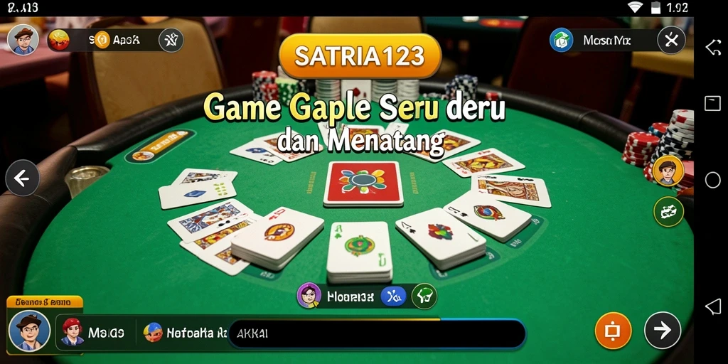Gameplay SATRIA123 yang menampilkan aksi menarik di meja Gaple.