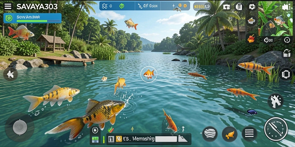 Gameplay SAVAYA303 yang menampilkan pengalaman memancing yang seru.