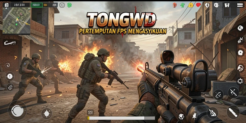 Tampilan mendebarkan dari gameplay FPS di TONGWD.