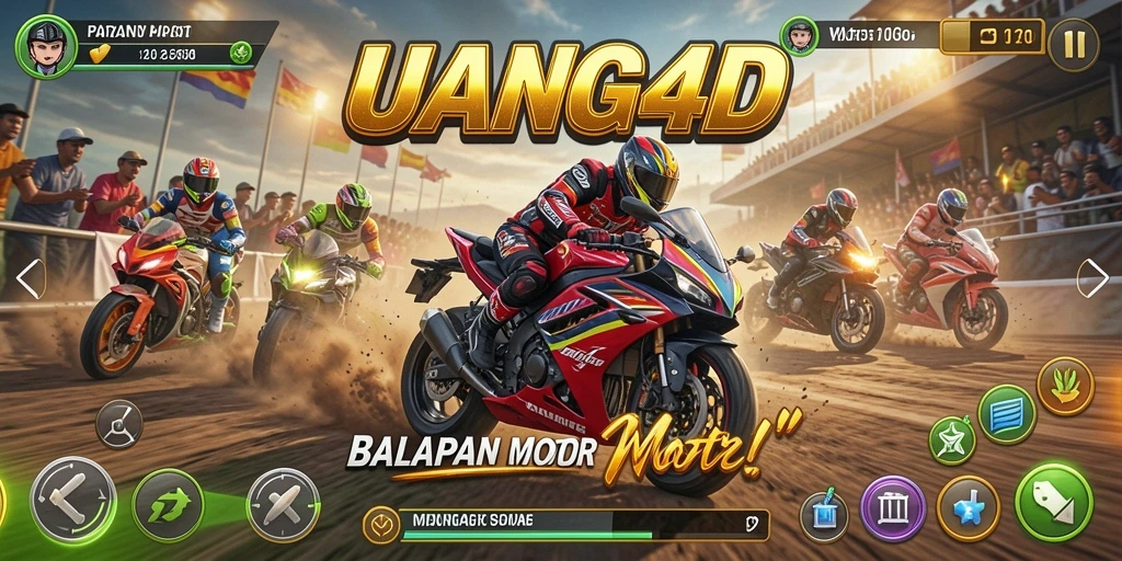 Gameplay balapan motor yang seru dan mendebarkan di UANG4D.