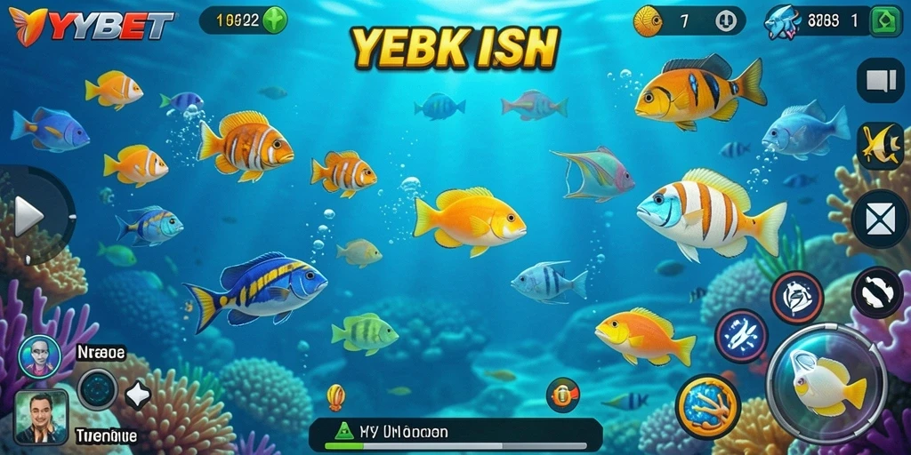 Tangkapan ikan berwarna-warni dalam gameplay Tembak Ikan YYBET.