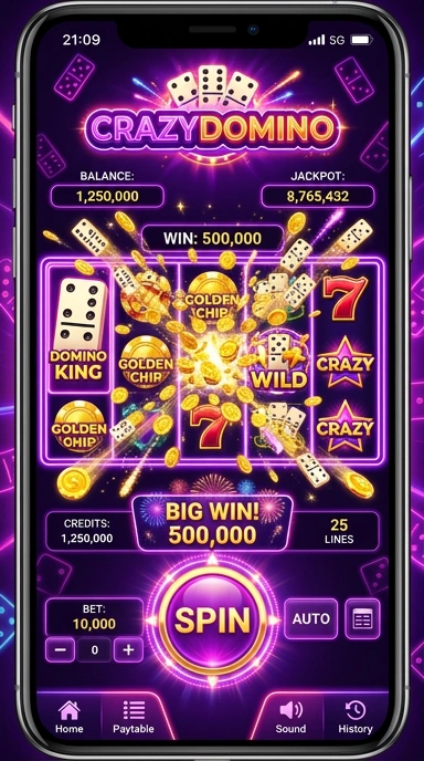 Menu pengaturan aplikasi crazydomino untuk personalisasi user.
